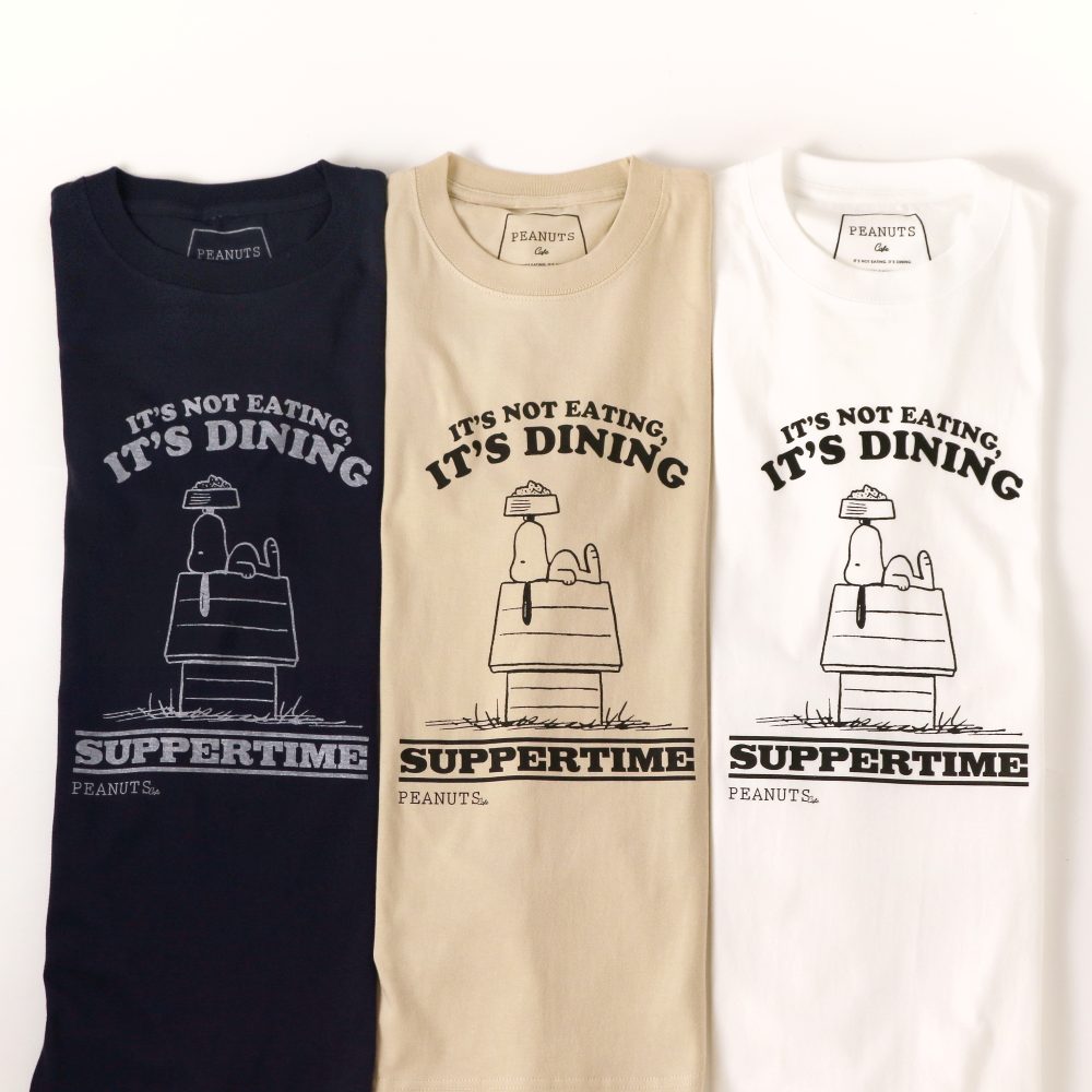 PEANUTS Cafe Tシャツ “DOG DISH” ホワイト 02