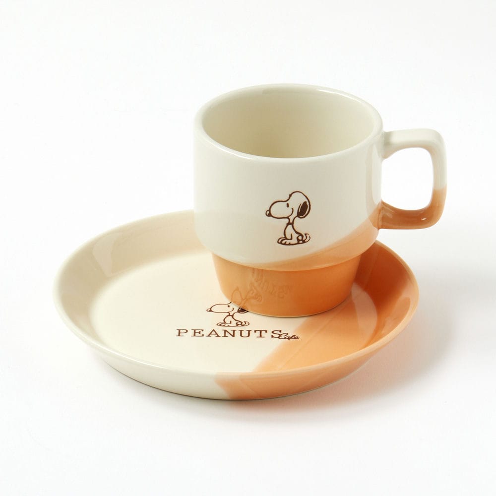 PEANUTS Cafe テーブルウェア ツートーンシリーズ プレートS オレンジ