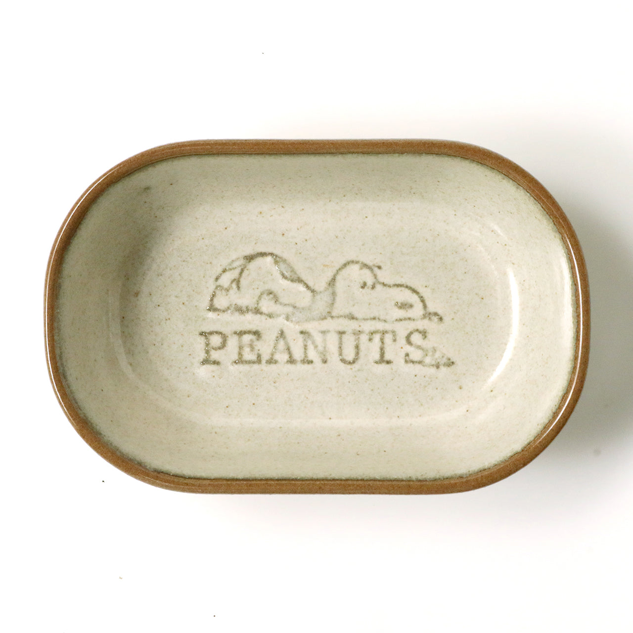 PEANUTS Cafe オーバルプレート 13cm ホワイト