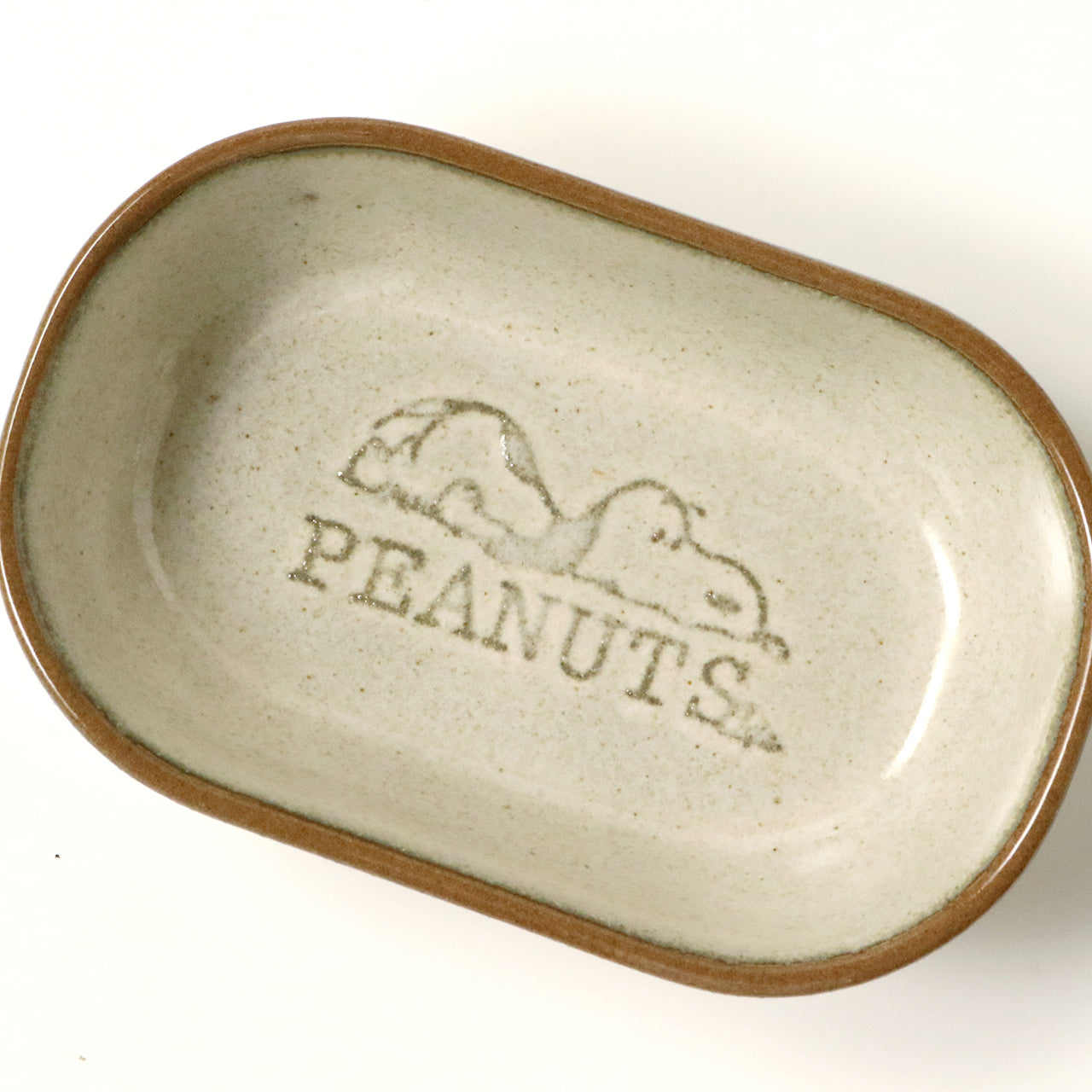 PEANUTS Cafe オーバルプレート 13cm ホワイト