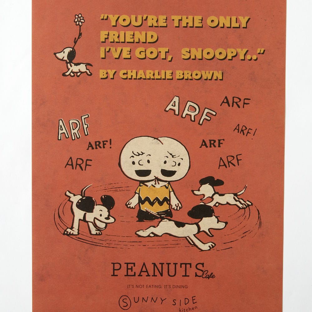 PEANUTS Cafe SSK ROOMポスター オレンジ