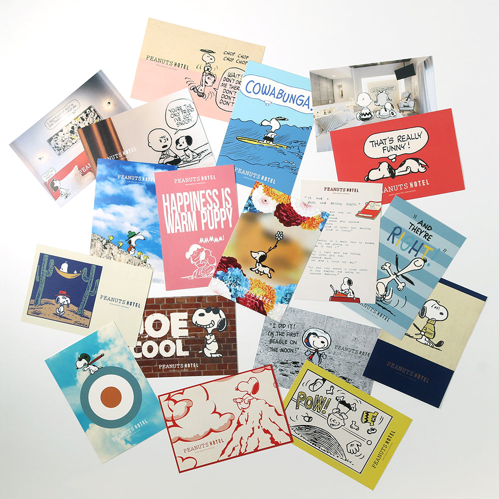 【ステッカー付】PEANUTS HOTEL ポストカードセット 02 (18柄18枚入り)