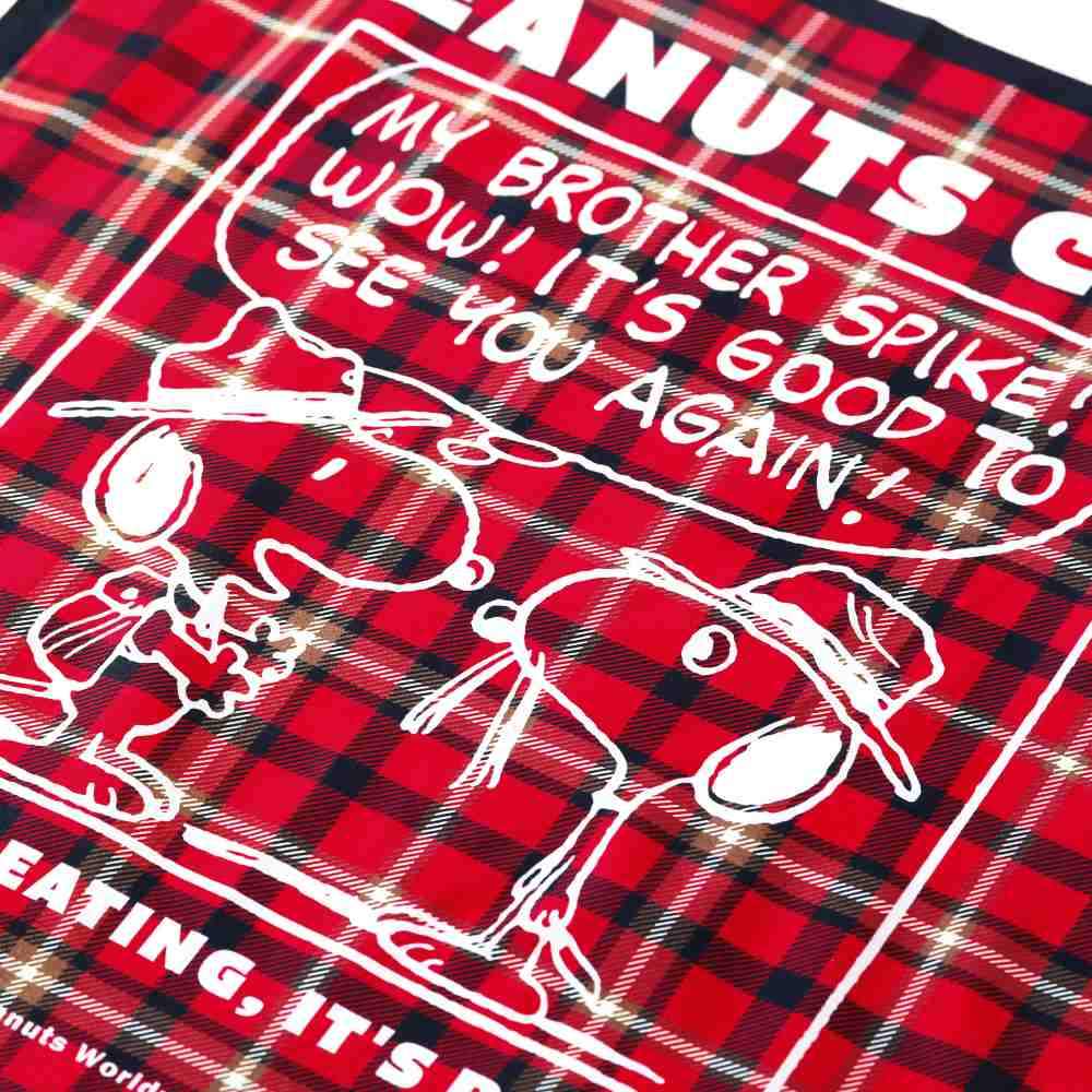 PEANUTS Cafe SMT バンダナ チェックレッド