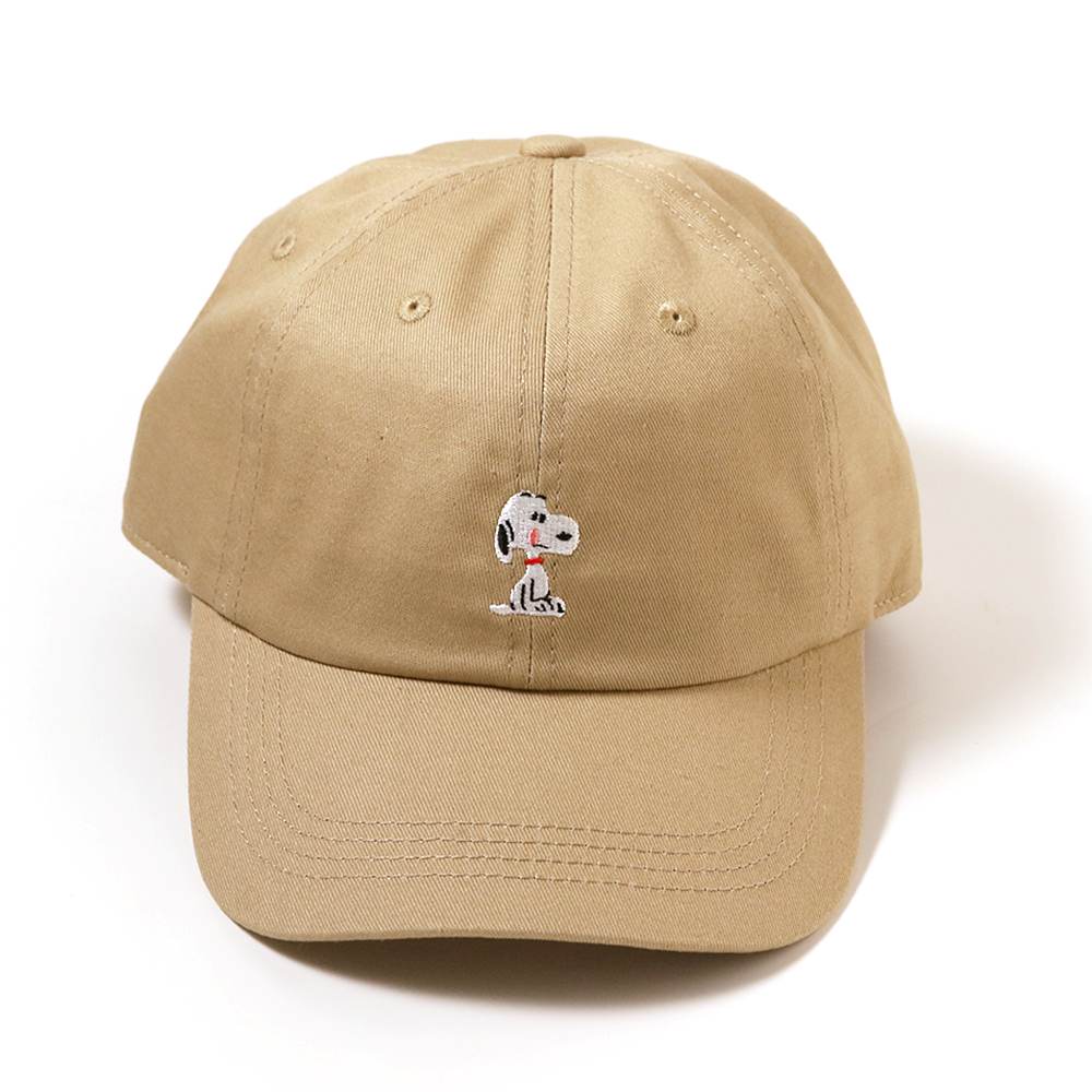 コットンツイルキャップ ロゴ ベージュ