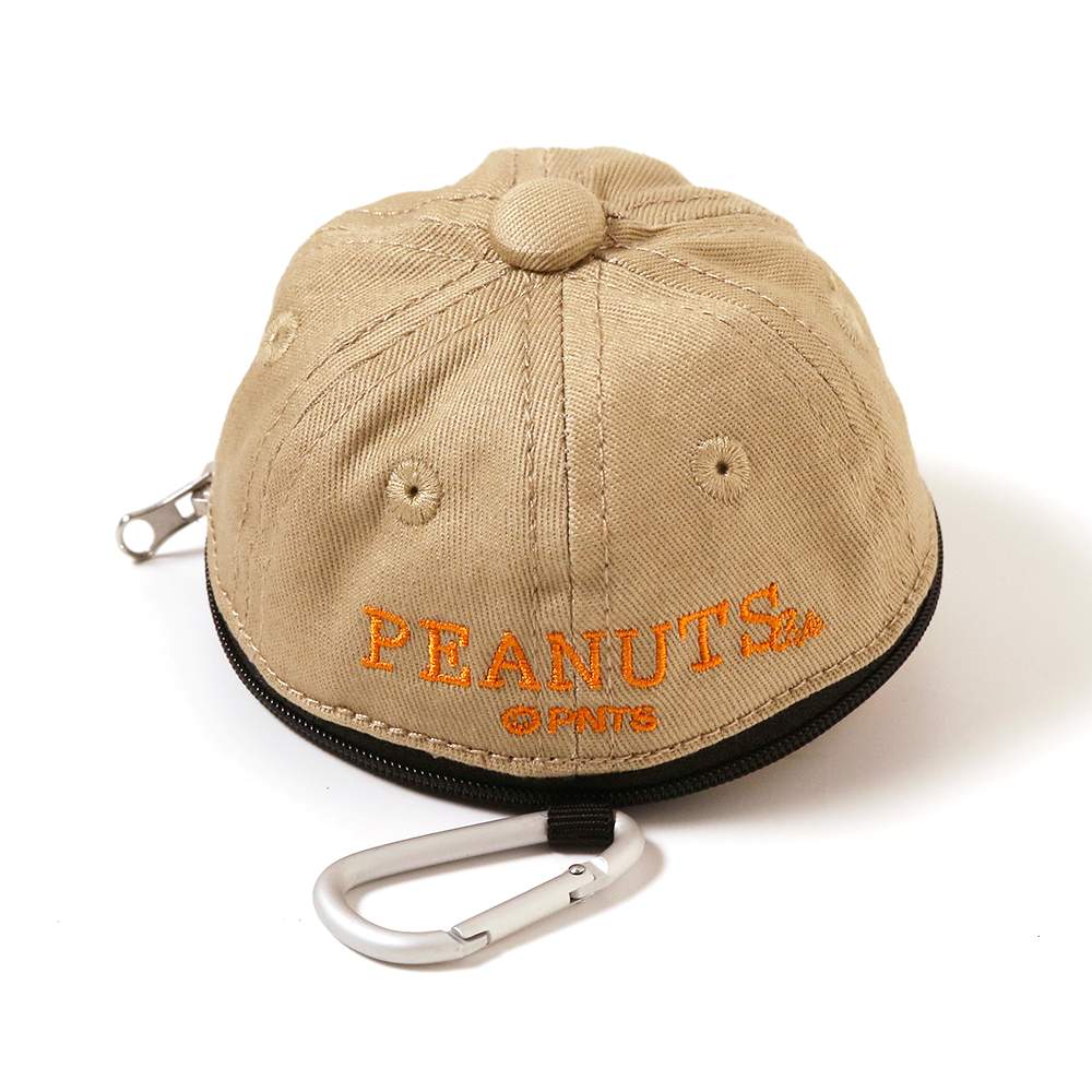 コットンツイルキャップ ミニポーチ ロゴ ベージュ