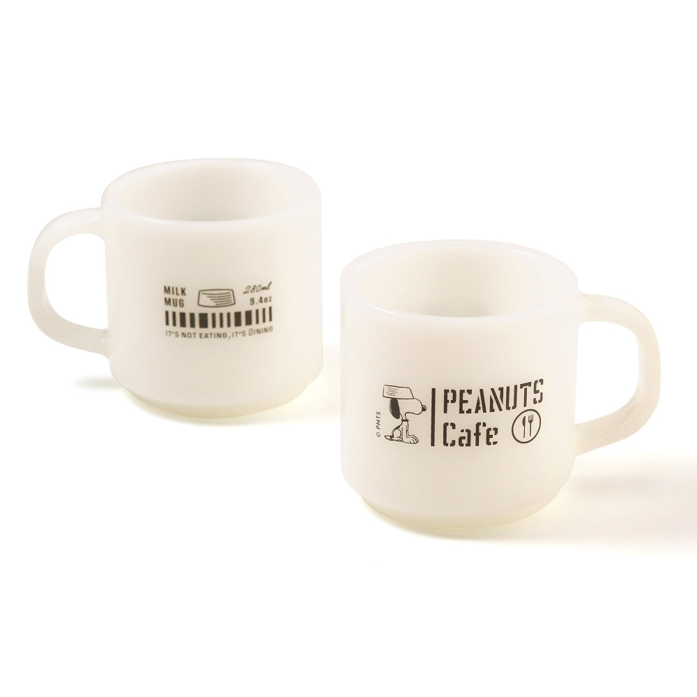 Milk Glass mug cup スヌーピー ホワイト