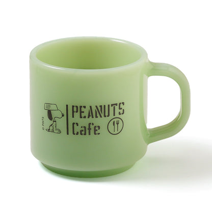 Milk Glass mug cup スヌーピー グリーン