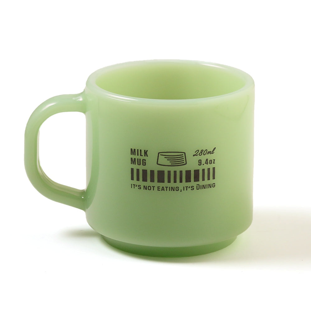 Milk Glass mug cup スヌーピー グリーン