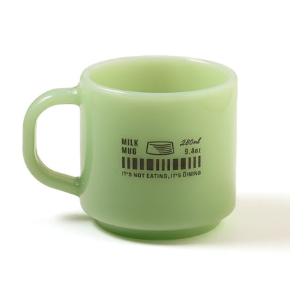 Milk Glass mug cup スヌーピー グリーン