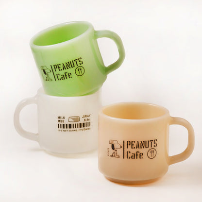 Milk Glass mug cup スヌーピー ホワイト