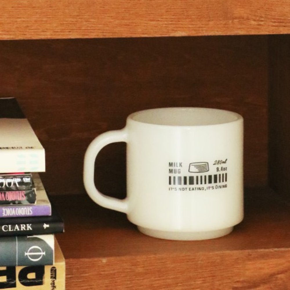 【6/24(水)12:00～先行販売】Milk Glass mug cup スヌーピー ホワイト