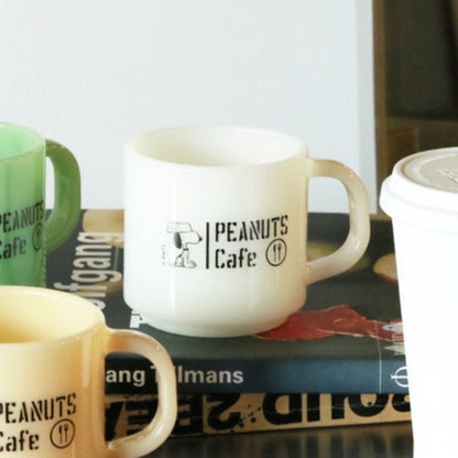 【6/24(水)12:00～先行販売】Milk Glass mug cup スヌーピー ホワイト