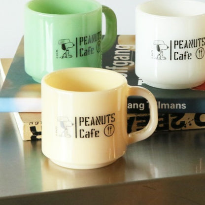 【6/24(水)12:00～先行販売】Milk Glass mug cup スヌーピー ベージュ