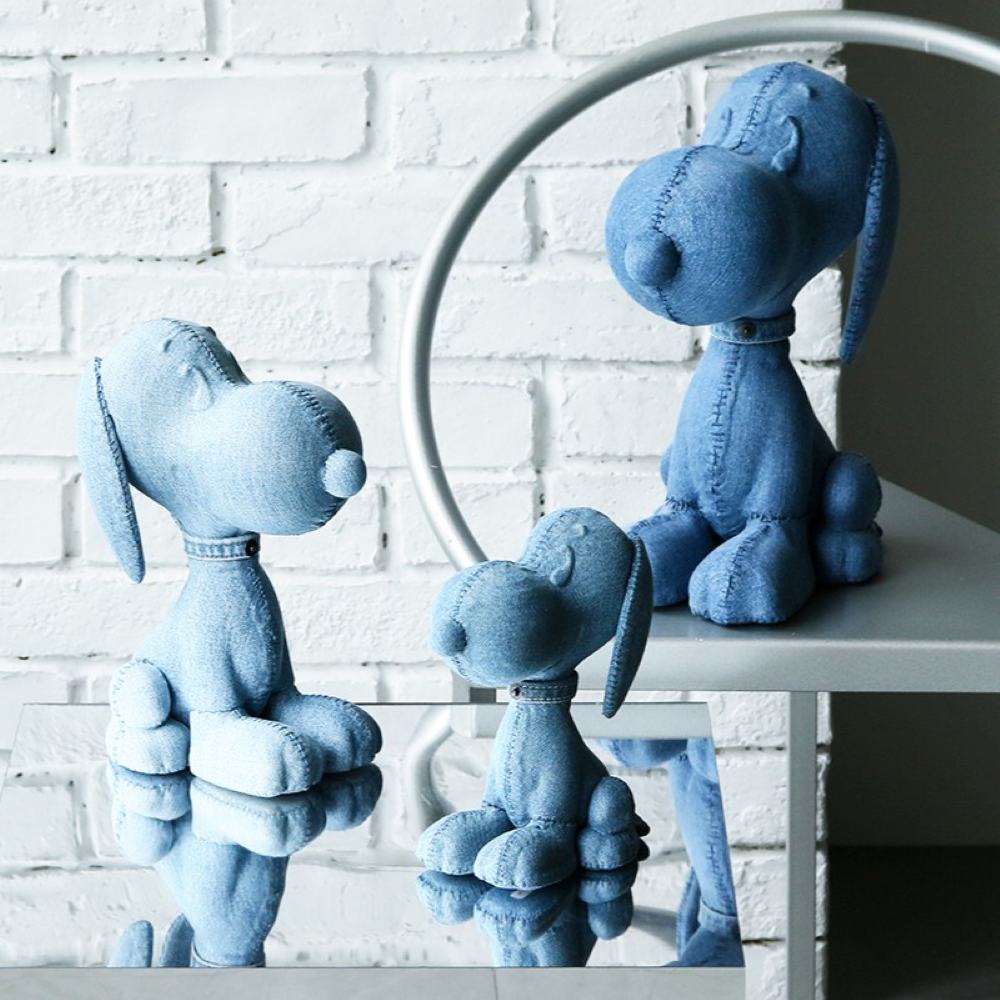 【6/24(水)12:00～先行販売】TEXTILE フィギュア スヌーピー ウォッシュドブルー S