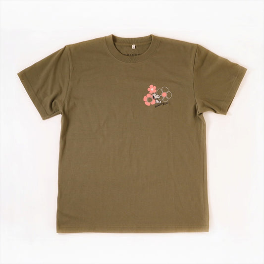 ナチュラルフラワー Tシャツ オリーブ