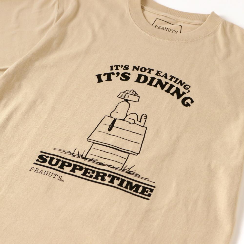 PEANUTS Cafe Tシャツ “DOG DISH” ベージュ 02