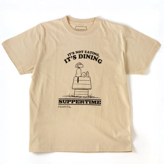 PEANUTS Cafe Tシャツ “DOG DISH” ベージュ 02