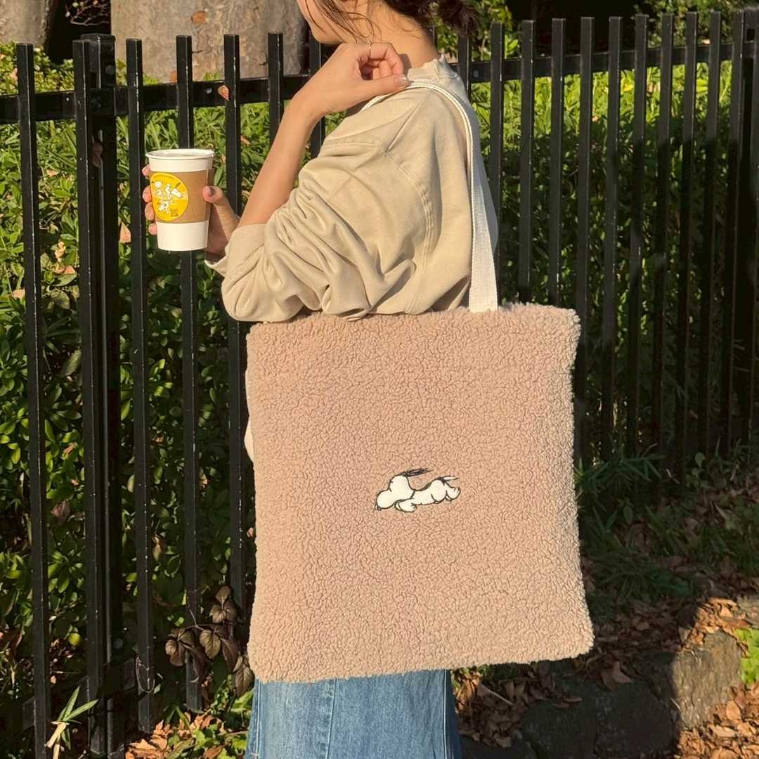 ボアトートバッグ ベージュ