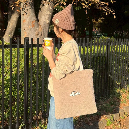 ボアトートバッグ ベージュ