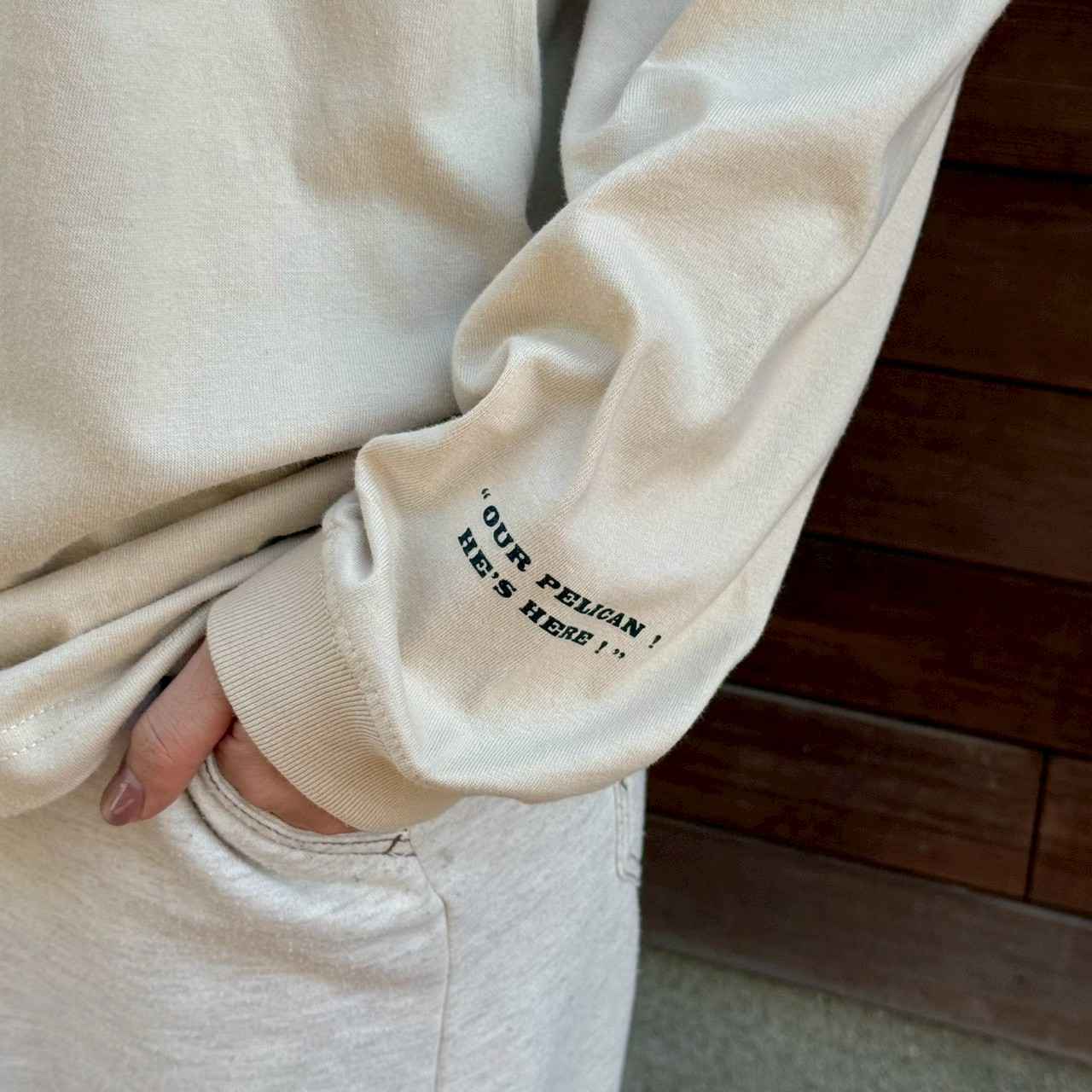 PEANUTS Cafe NGO ペリカンズ ロングスリーブTシャツ ベージュ 02