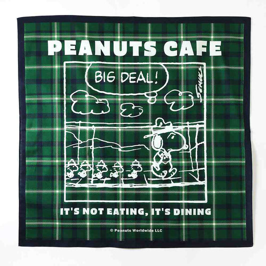 PEANUTS Cafe SMT バンダナ チェックグリーン