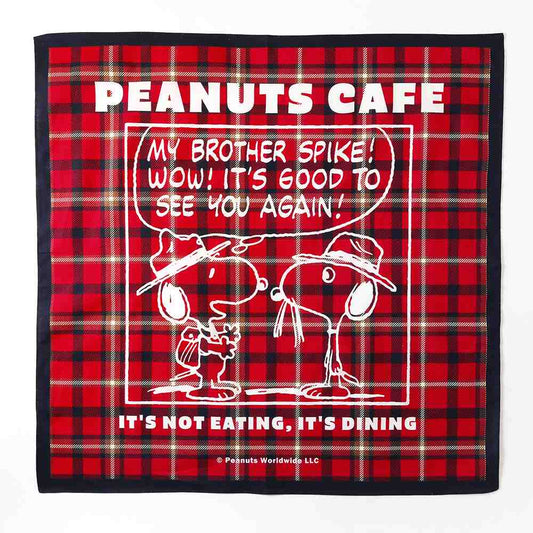 PEANUTS Cafe SMT バンダナ チェックレッド