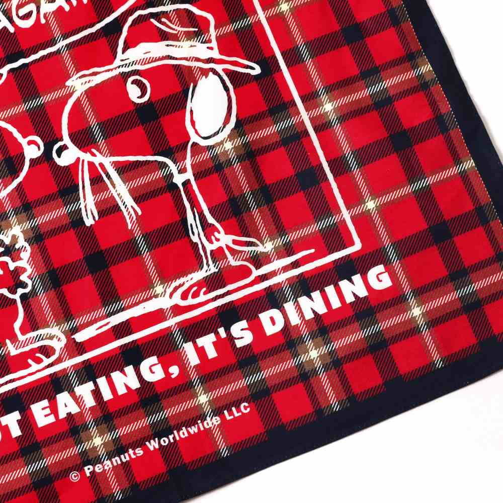 PEANUTS Cafe SMT バンダナ チェックレッド