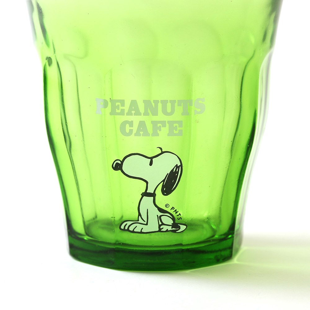 スヌーピー　ミニカフェグラス　コップ 80's ヴィンテージグラス グリーン – PEANUTS Cafe Online Shop