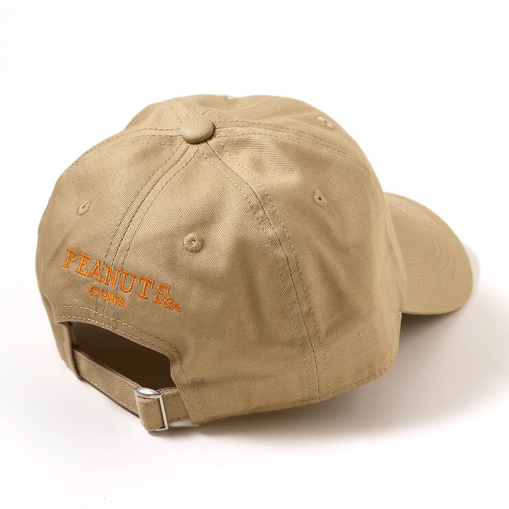 コットンツイルキャップ ロゴ ベージュ