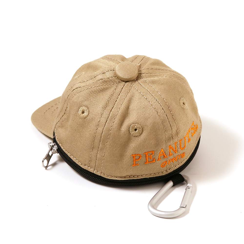 コットンツイルキャップ ミニポーチ ロゴ ベージュ