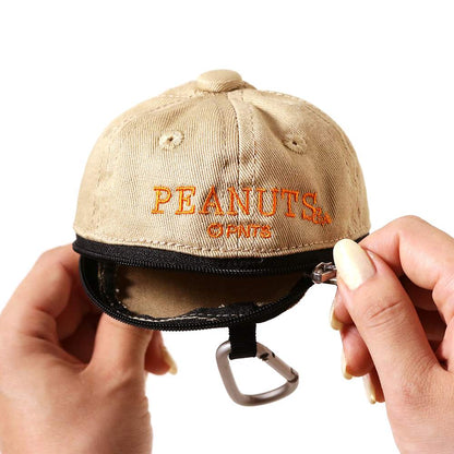 コットンツイルキャップ ミニポーチ ロゴ ベージュ