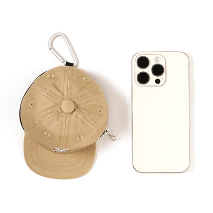 コットンツイルキャップ ミニポーチ ロゴ ベージュ